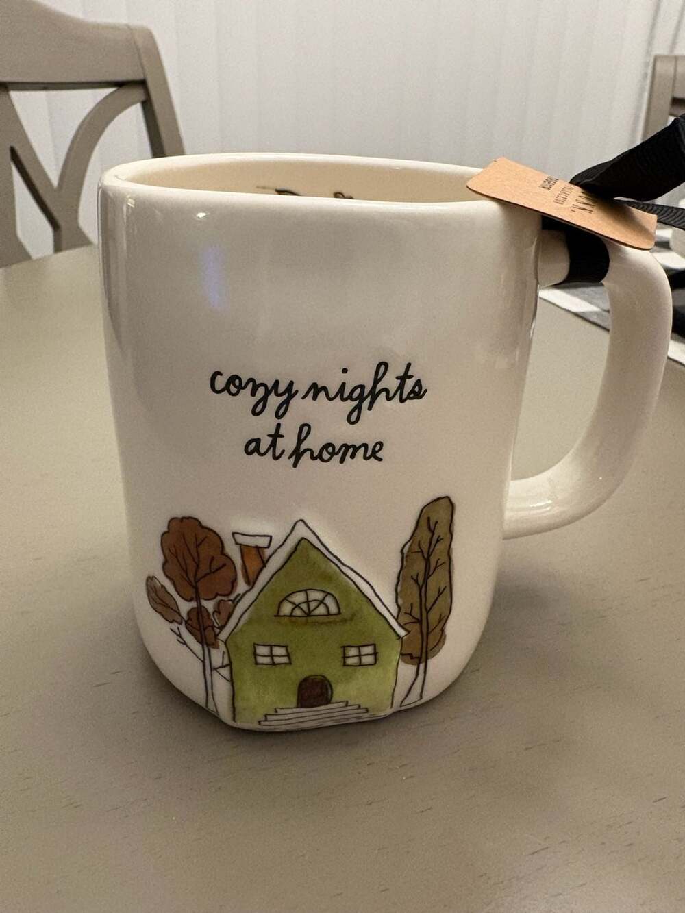 Rae Dunn Cozy Nights At Home Mug White Ceramic